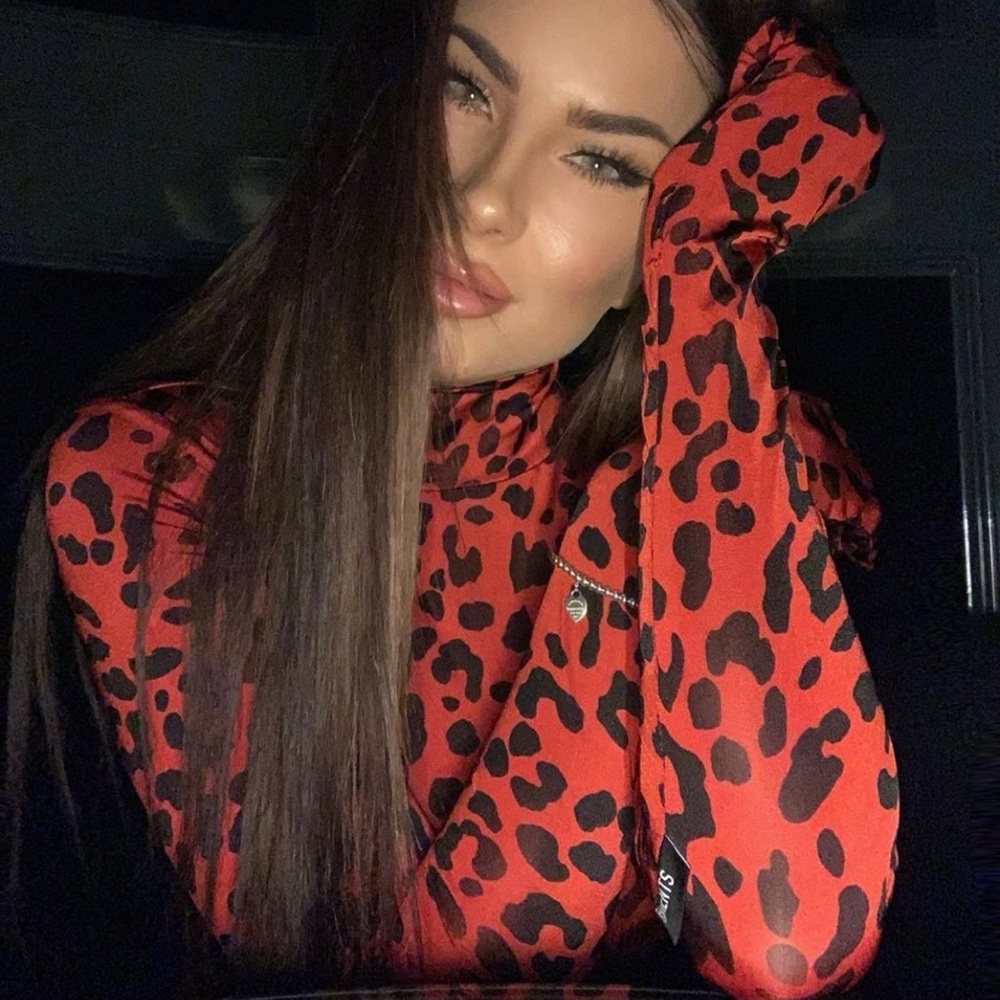 Vetements Red Leopard Bodysuit